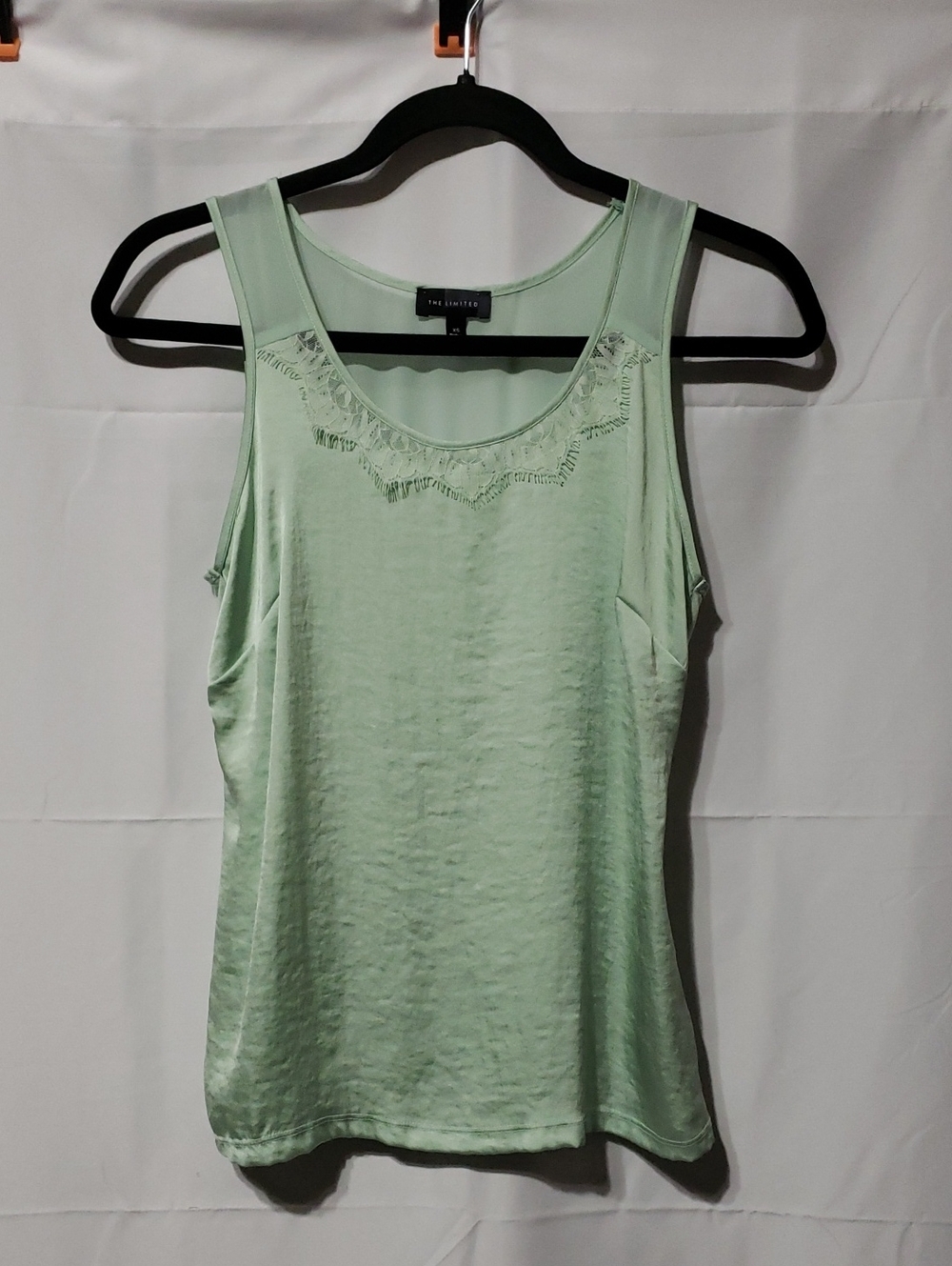 The Limited Mint Green Satin Lace Trim Tank Top. Size: XS